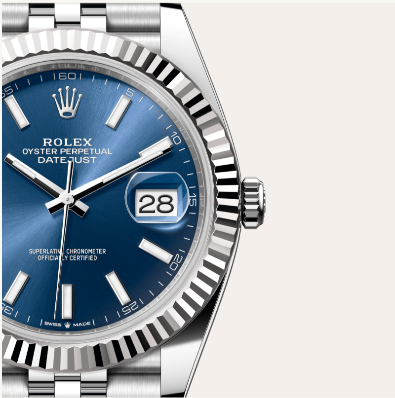 Rolex Datejust 41 Oyster, Oystersteel çelik ve beyaz