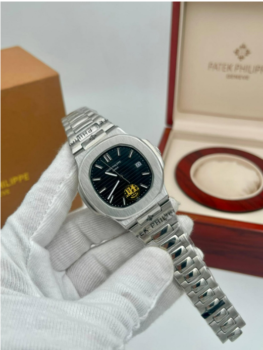 Patek Philippe  Nautilus Black Dial Stainless Steel