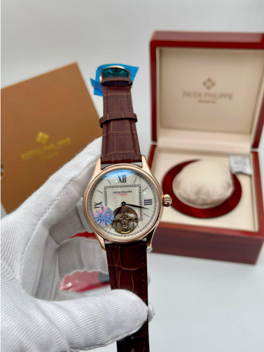 Patek Philippe  Calatrava Tourbillon Rose Gold White Dial