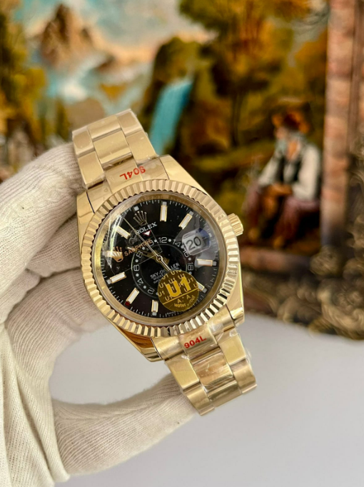 Rolex Sky-Dweller Siyah Kadran – Sarı Altın Renkli