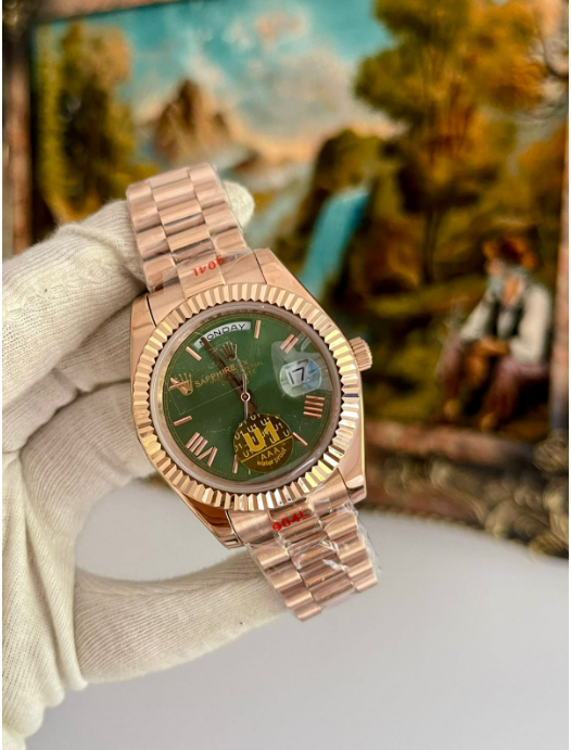 Rolex Day-Date Yeşil Kadran Rose Gold Bilezik