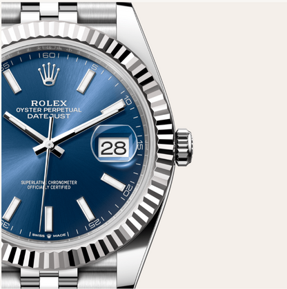Rolex Datejust 41 Oyster, Oystersteel çelik ve beyaz