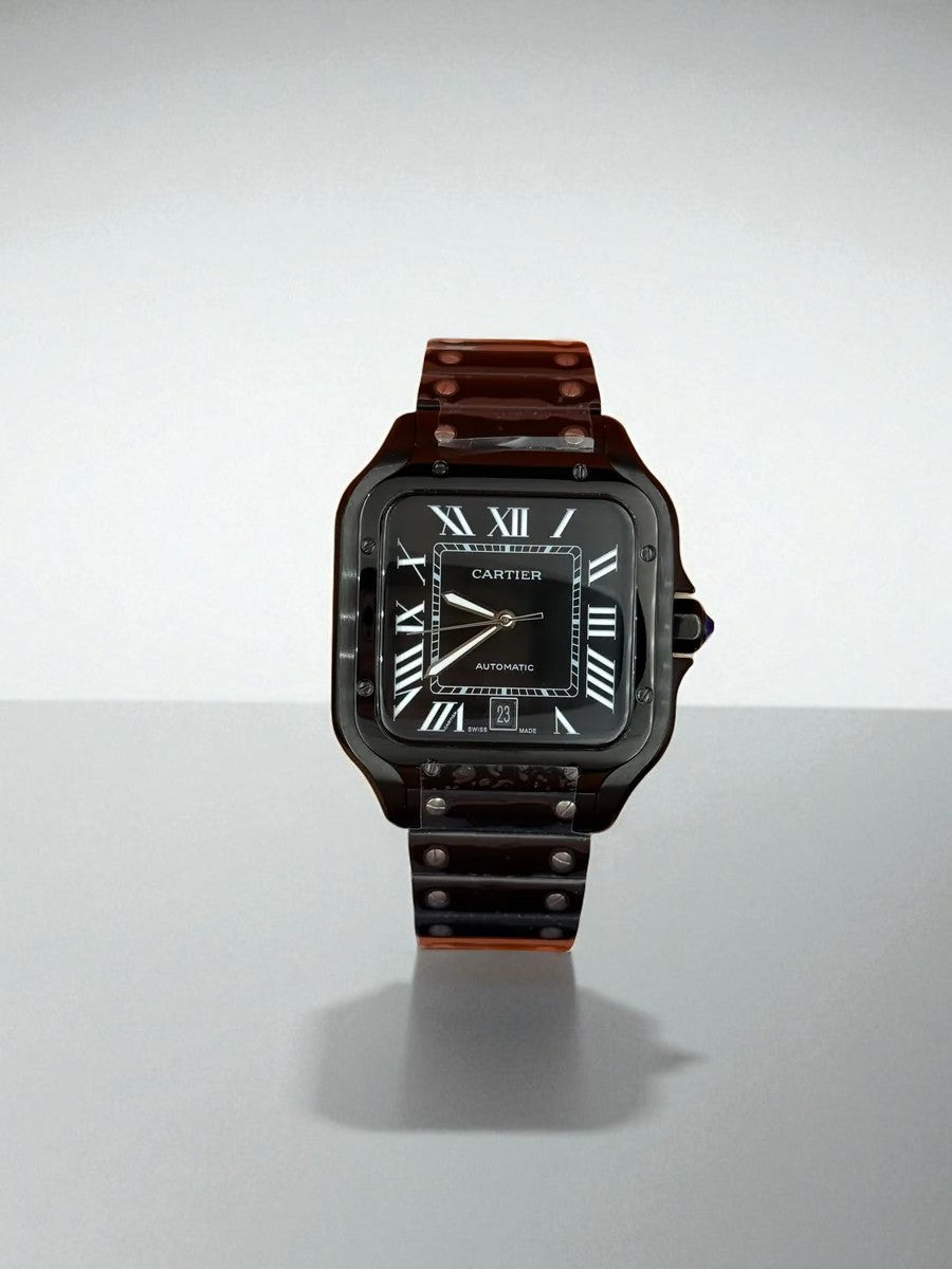 Cartier Santos de Cartier – Full Black, Siyah Kadran
