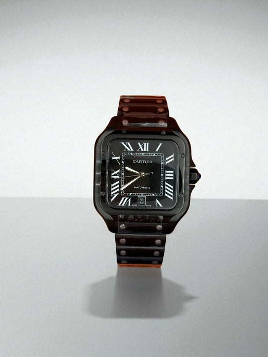 Cartier Santos de Cartier – Full Black, Siyah Kadran