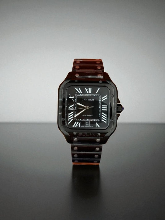 Cartier Santos de Cartier – Full Black, Siyah Kadran