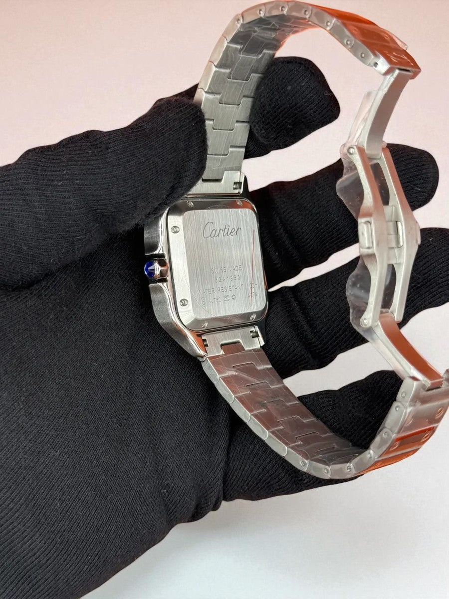 Cartier Santos de Cartier – Çelik ve Rose Gold, Siyah Kadran